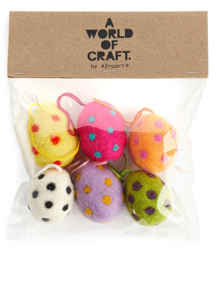 A World Of Craft Felted Egg Decorations Set Of 6