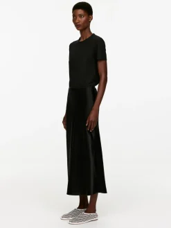 Bias-Cut Satin Skirt