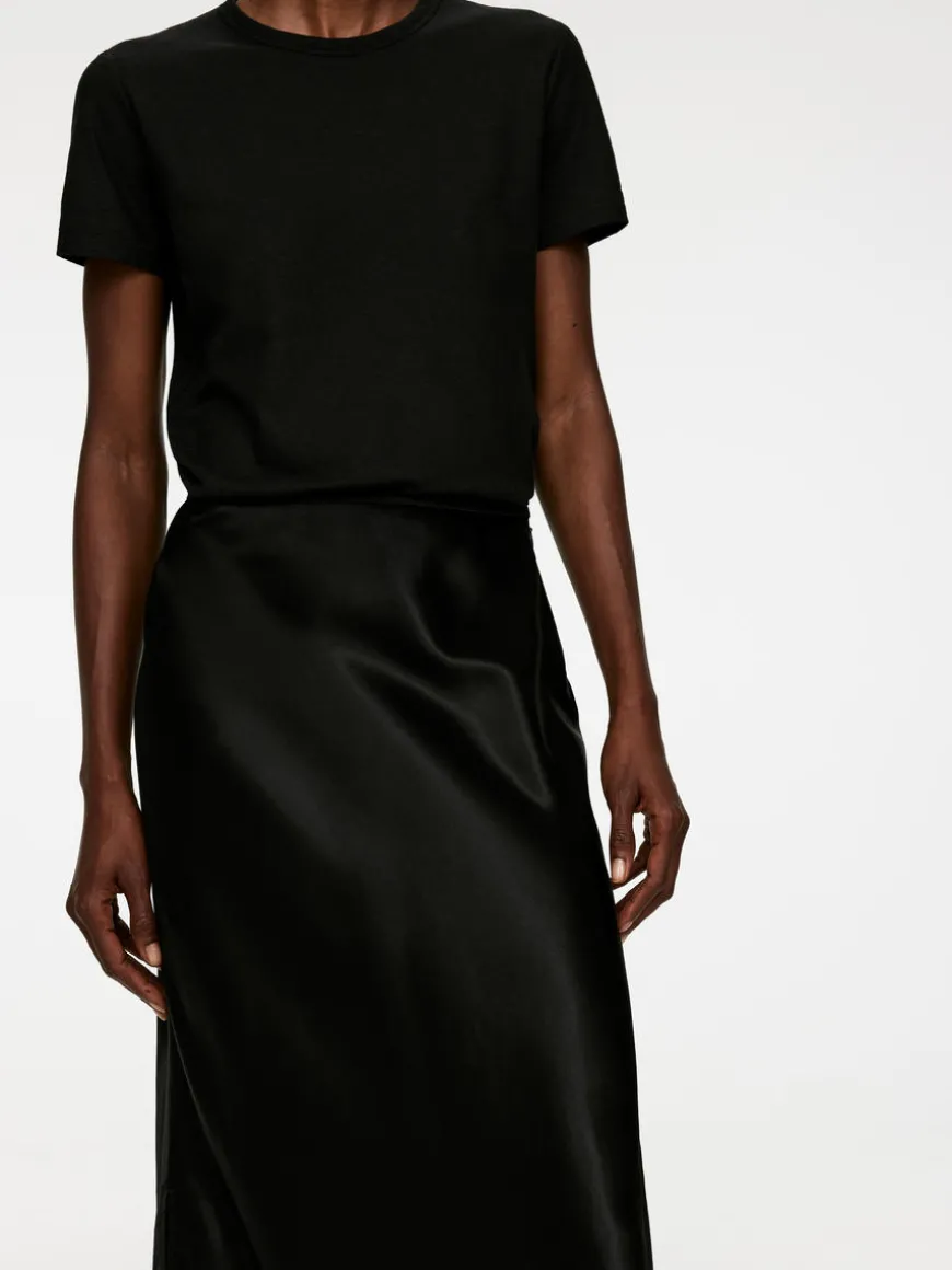 Bias-Cut Satin Skirt