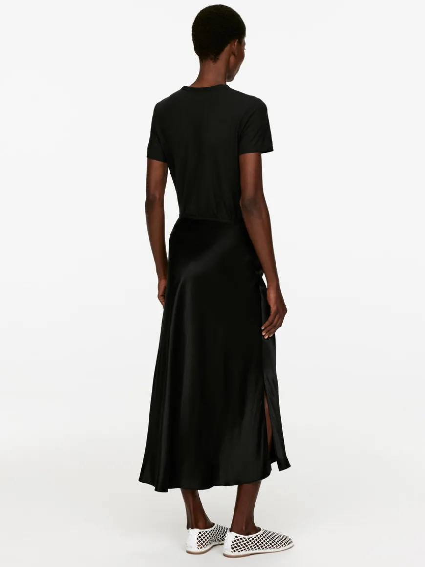 Bias-Cut Satin Skirt