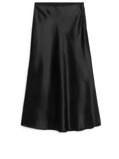 Bias-Cut Satin Skirt