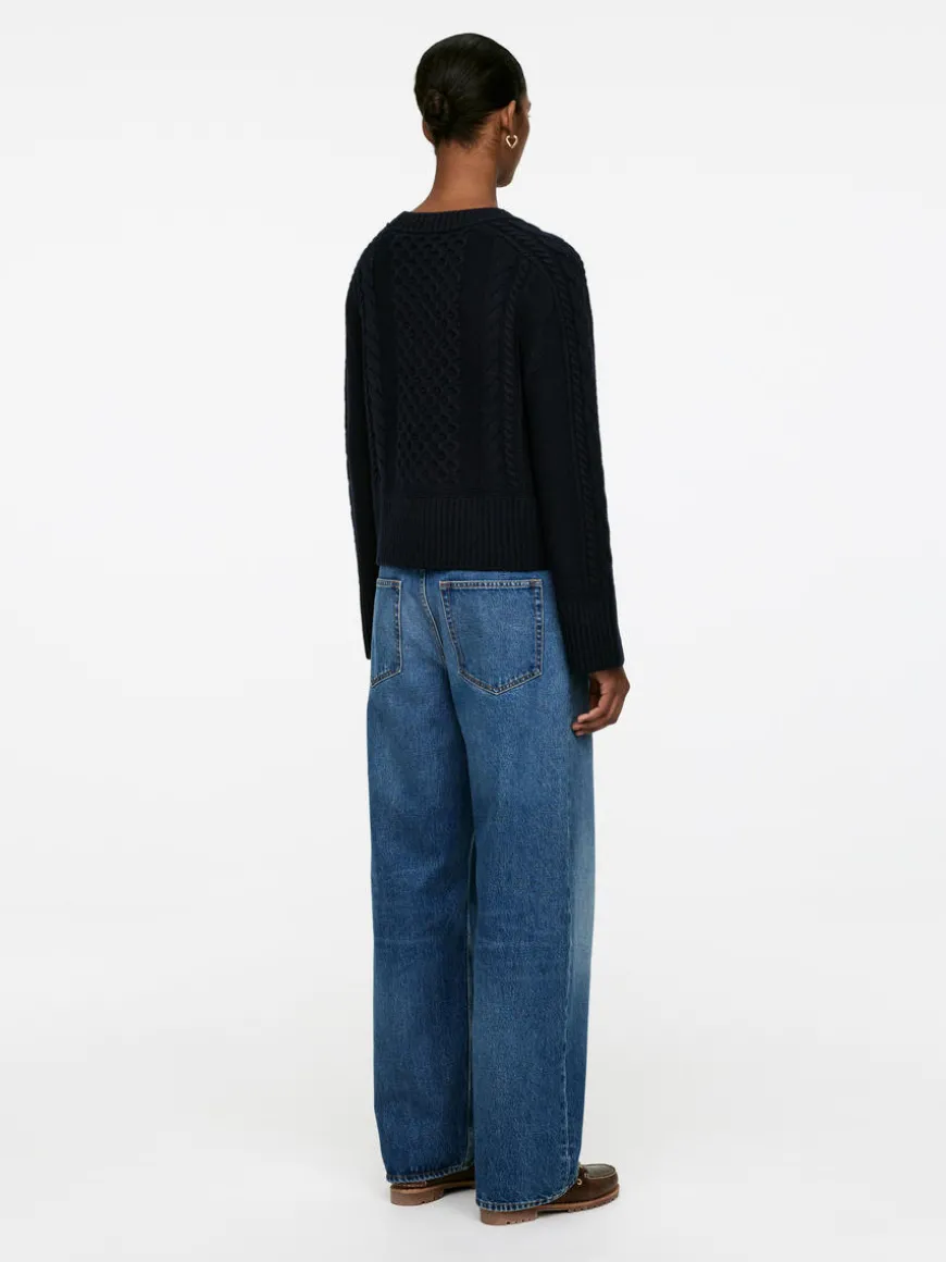 Cable-Knit Wool Cardigan