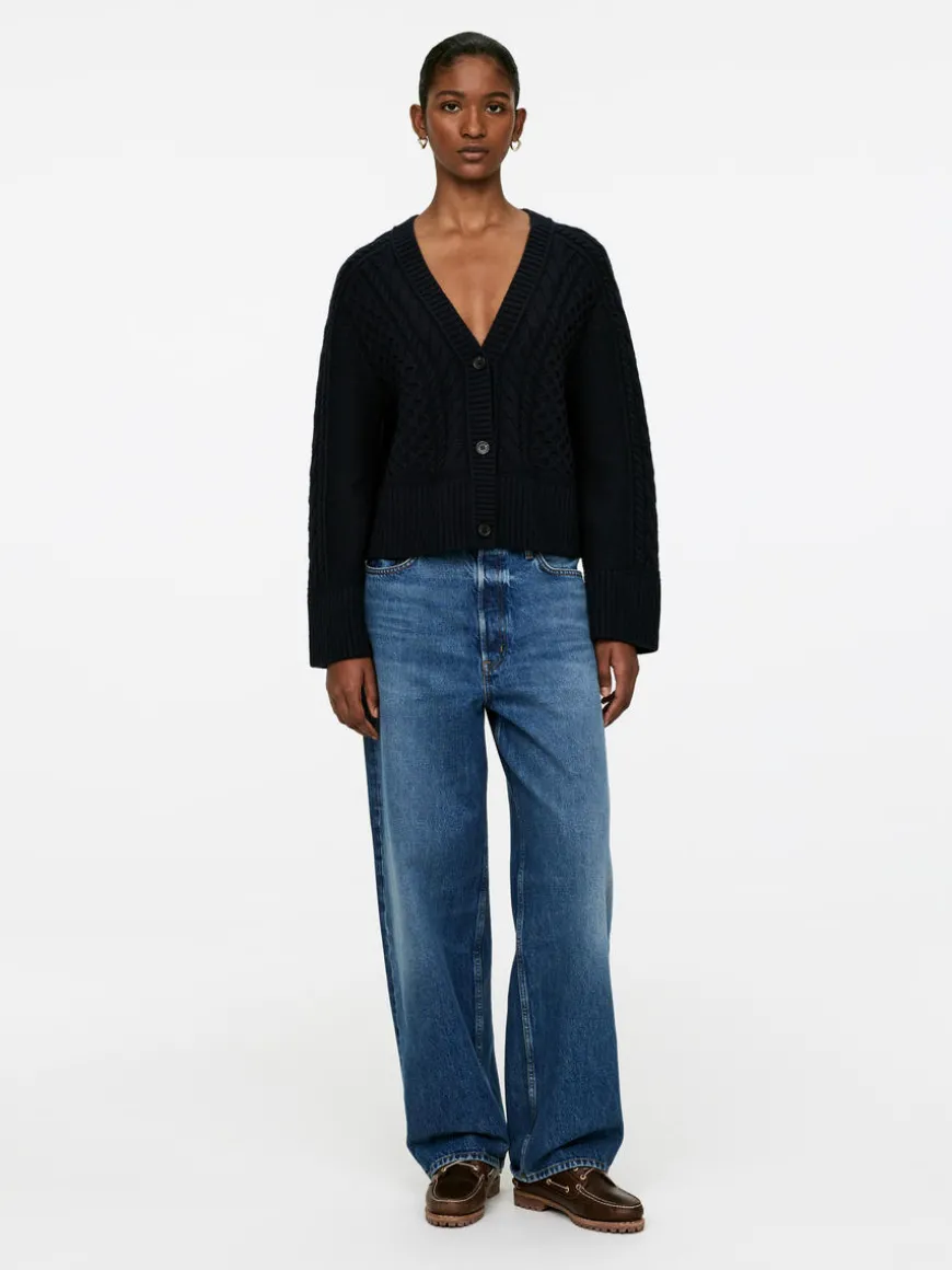 Cable-Knit Wool Cardigan