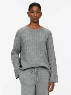 Cashmere-Wool Cable-Knit Jumper