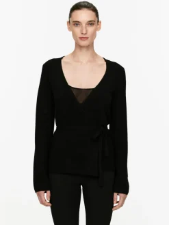 Cashmere-Wool Wrap Cardigan