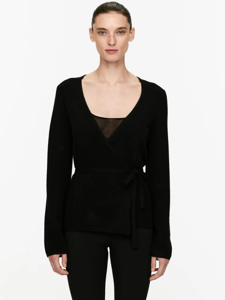 Cashmere-Wool Wrap Cardigan