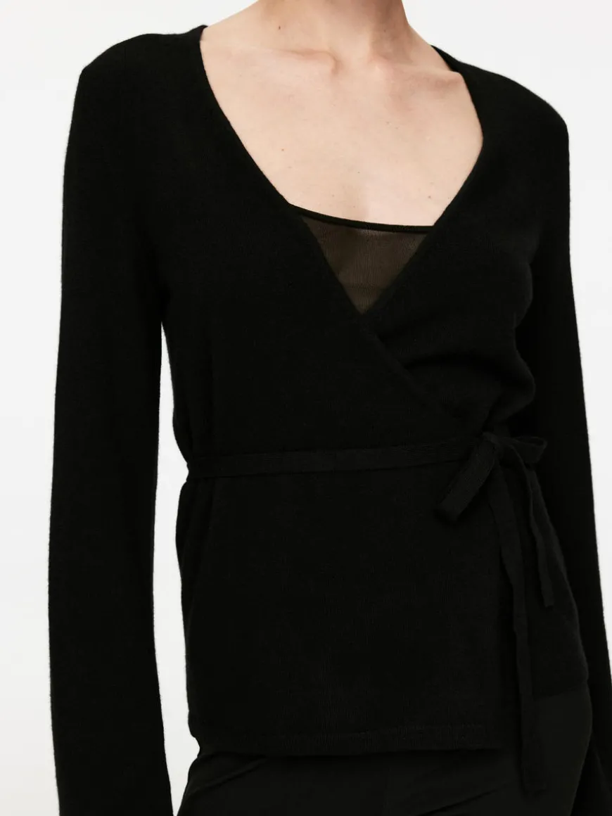 Cashmere-Wool Wrap Cardigan