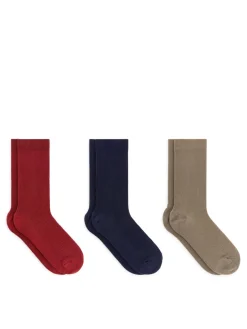 Cotton Rib Socks Set Of 3