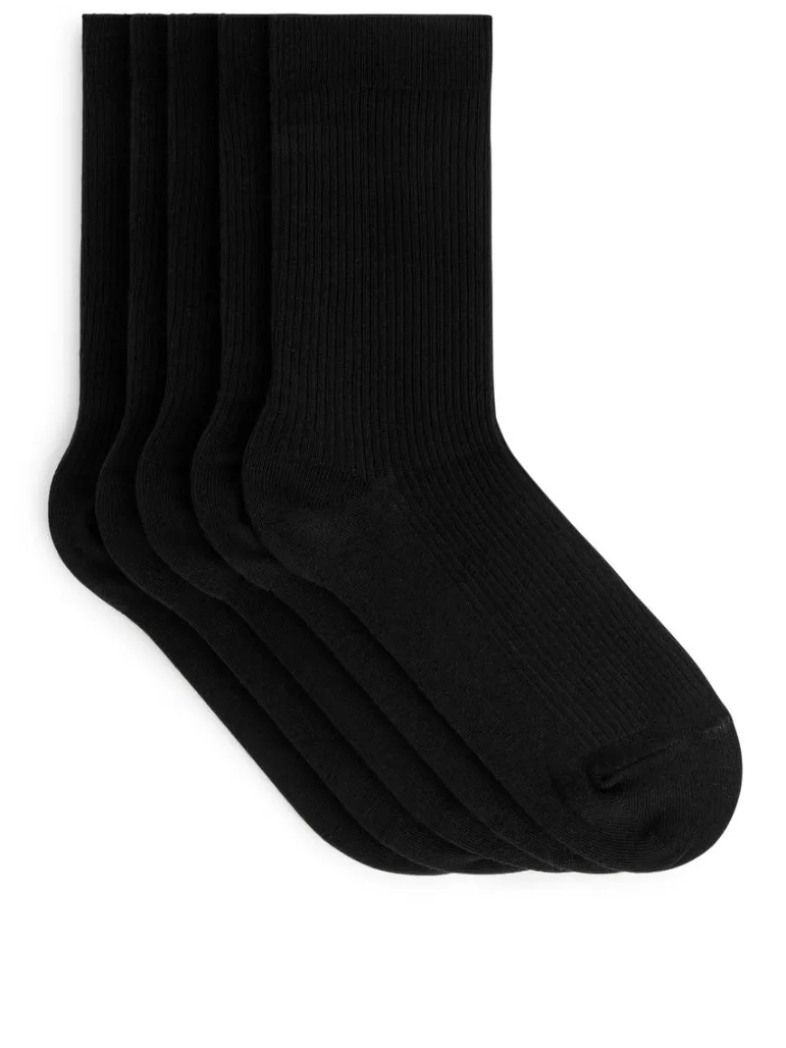 Cotton Rib Socks Set Of 5