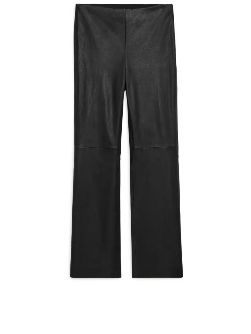 Cropped Stretch Leather Trousers