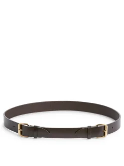 Double-Buckle Leather Belt