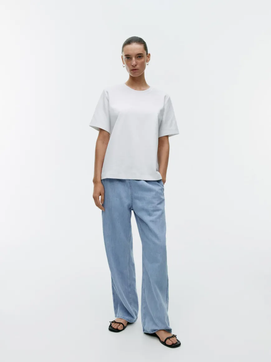 Drawstring Denim Trousers