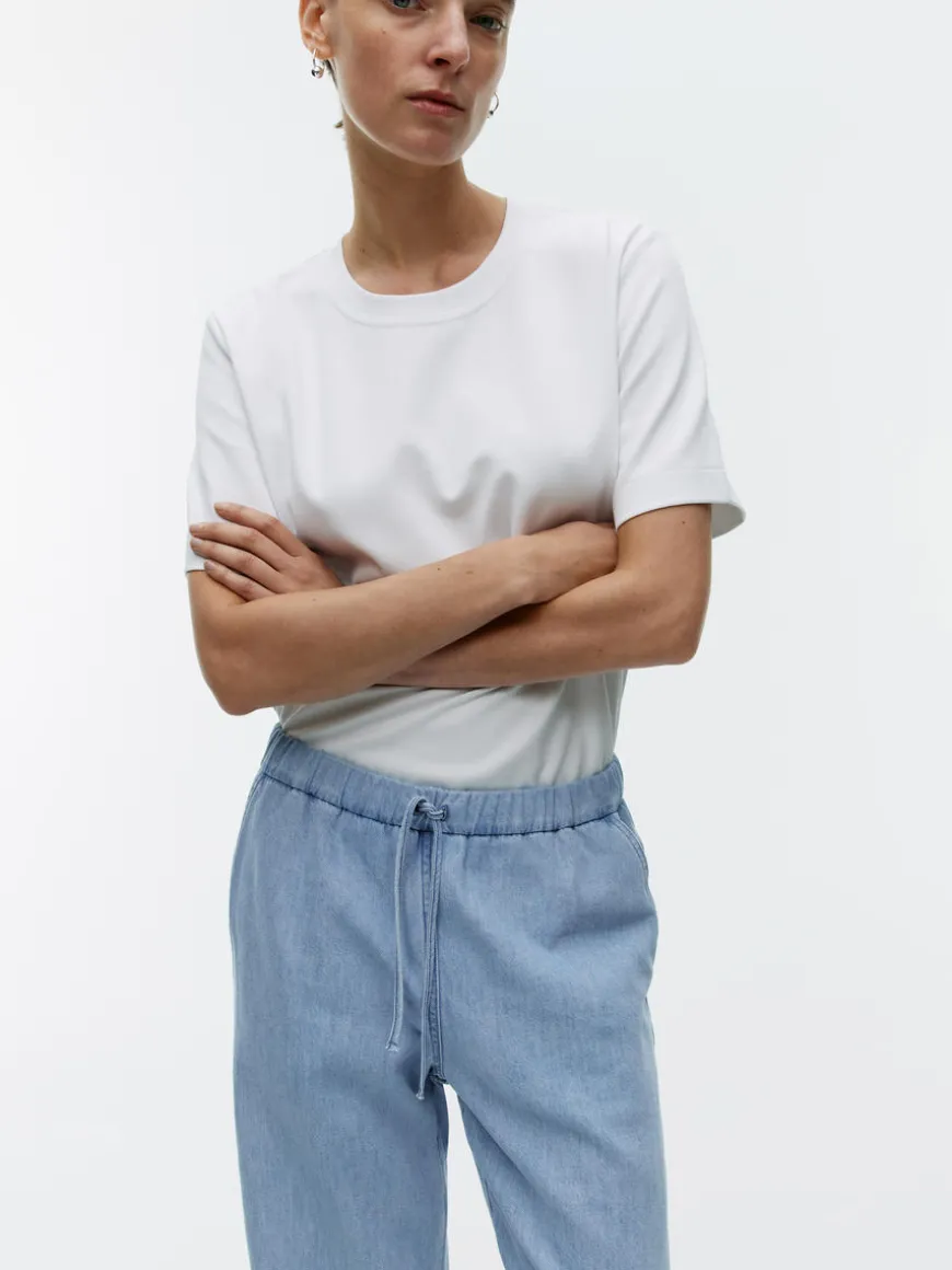 Drawstring Denim Trousers