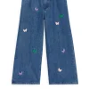 Embroidered Denim Trousers
