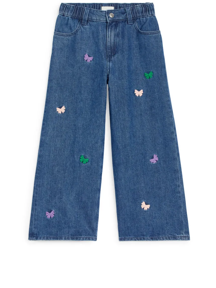 Embroidered Denim Trousers