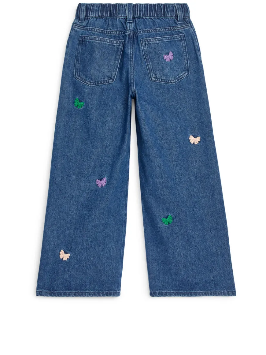 Embroidered Denim Trousers