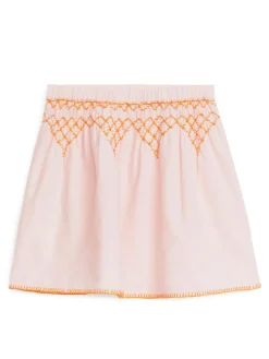 Embroidered Linen Skirt