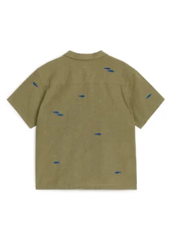 Embroidered Linen-Cotton Shirt