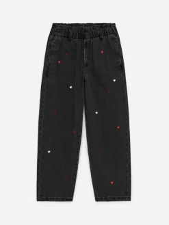Embroidered Paperbag Trousers