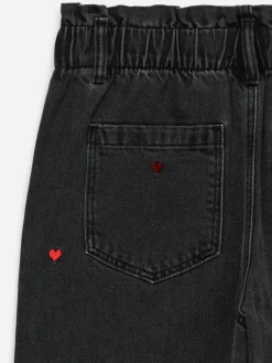 Embroidered Paperbag Trousers