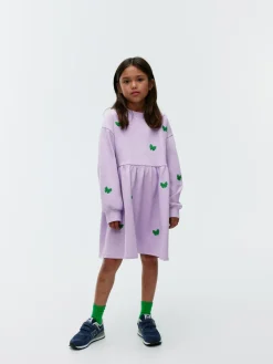 Embroidered Sweatshirt Dress