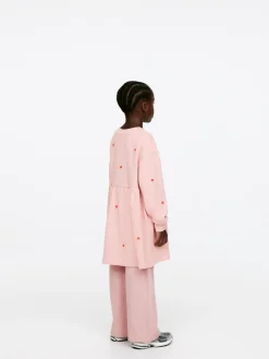 Embroidered Sweatshirt Dress