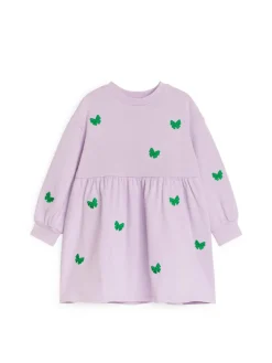 Embroidered Sweatshirt Dress