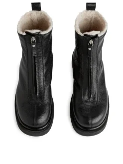 Faux Fur Leather Boots