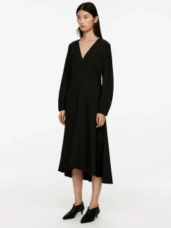 Flared Wool-Blend Midi Dress