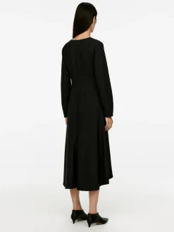 Flared Wool-Blend Midi Dress