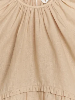 Frill Linen Blend Dress