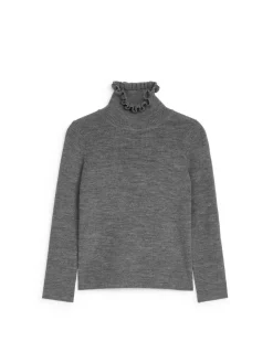 Frill-Collar Wool Jumper