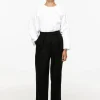 High-Waist Pleated Trousers