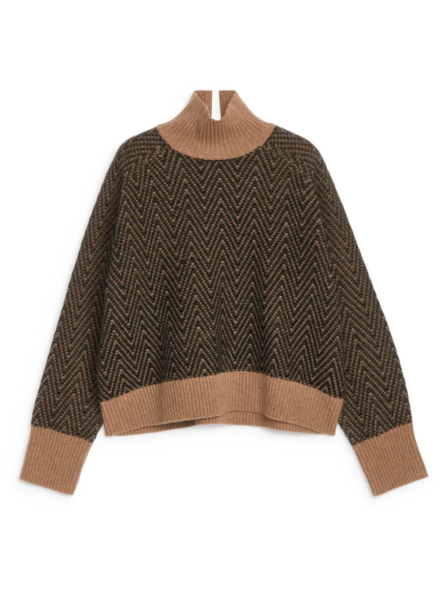 Jaquard-Knit Wool Jumper