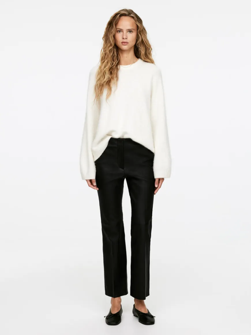 Kick-Flare Leather Trousers