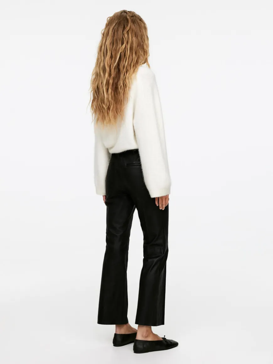 Kick-Flare Leather Trousers