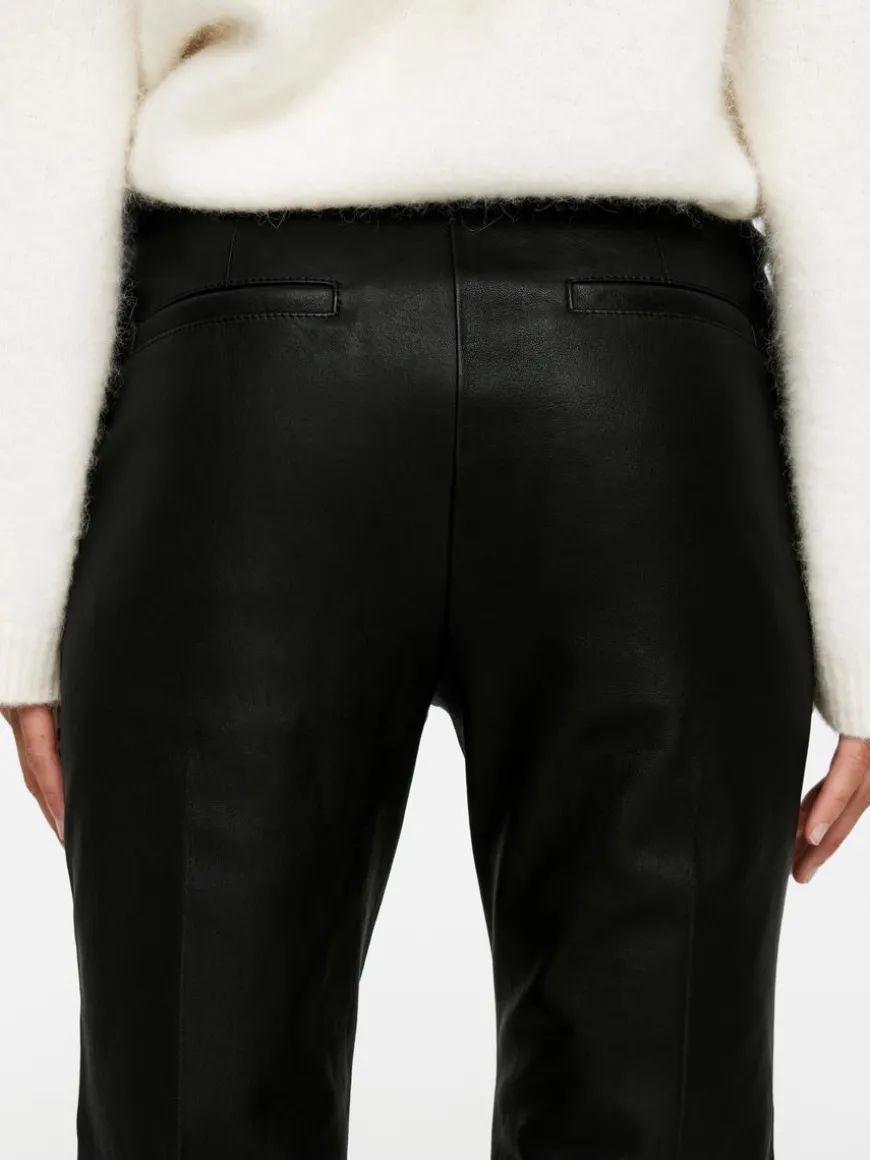 Kick-Flare Leather Trousers
