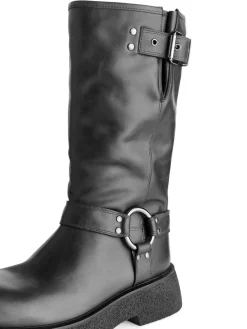 Leather Biker Boots