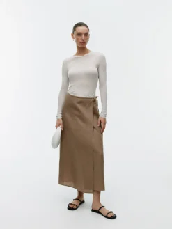 Linen Wrap Skirt