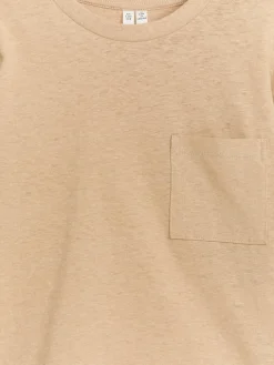 Linen-Blend Long Sleeve T-Shirt