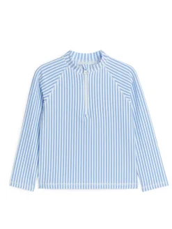 Long-Sleeve UV Seersucker Top