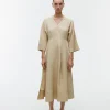 Lyocell-Linen Wrap Dress