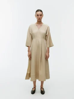 Lyocell-Linen Wrap Dress