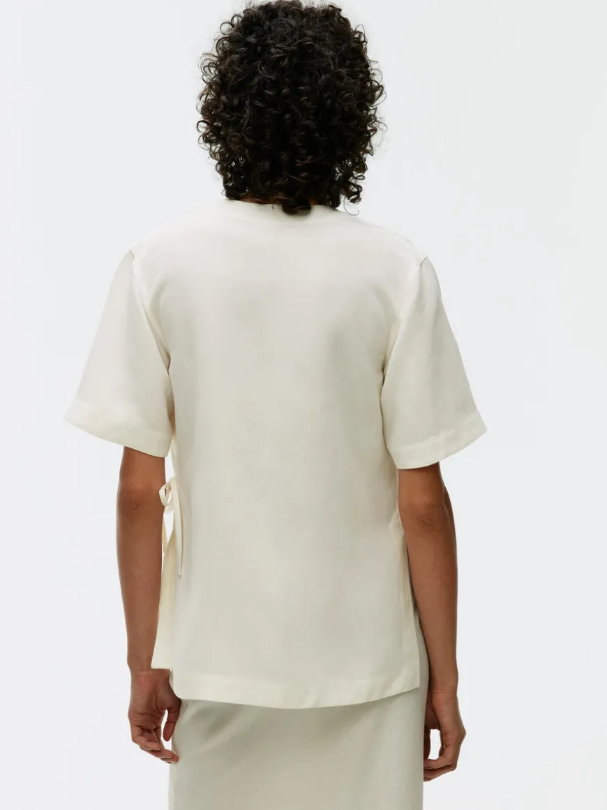 Lyocell-Linen Wrap Shirt