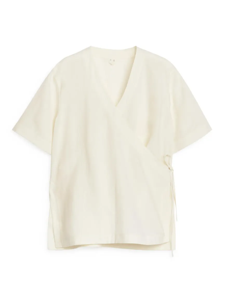 Lyocell-Linen Wrap Shirt