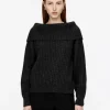 Off-Shoulder Rib Jumper