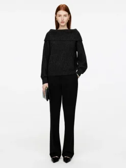 Off-Shoulder Rib Jumper