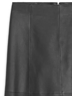 Panel Leather Skirt