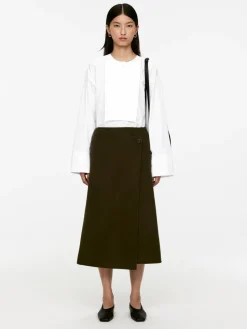 Penny Martin Wool-Blend Wrap Skirt