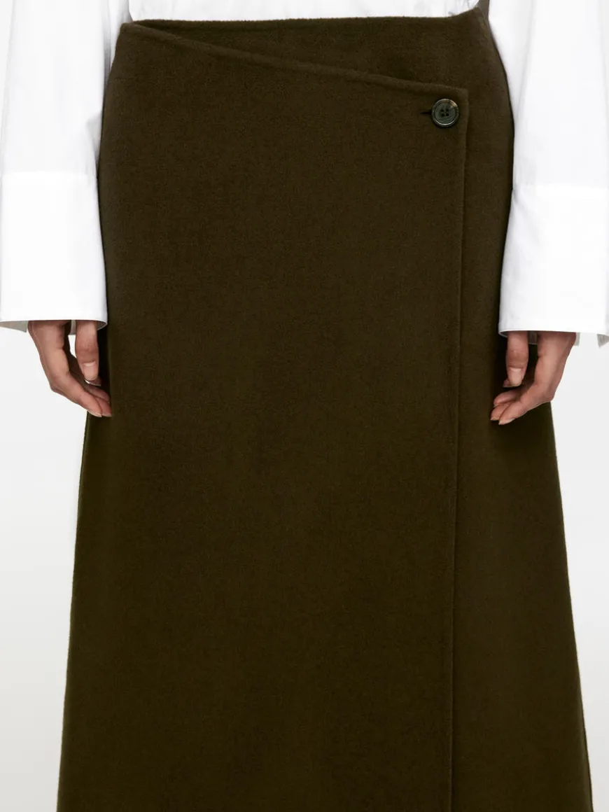Penny Martin Wool-Blend Wrap Skirt